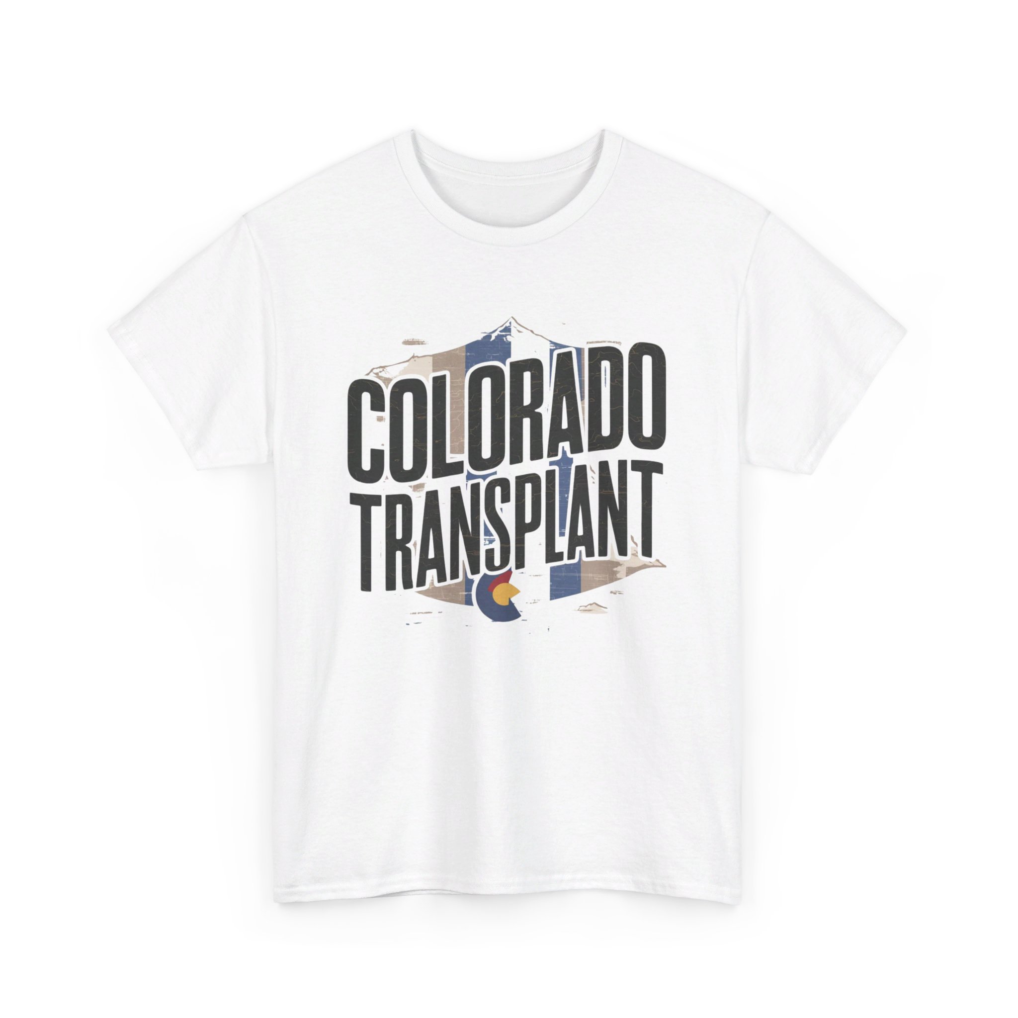Colorado Transplant Mountain T-Shirt - Unisex Heavy Cotton Tee - Image 3